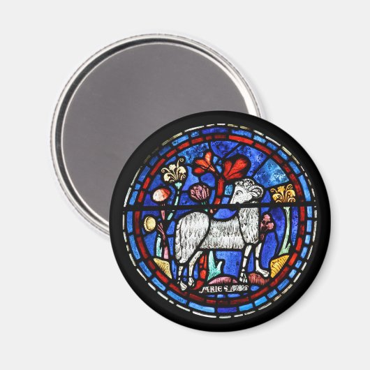 Aries Ram Year Gothic Glas in lood Windows M 1 Magneet (Voorkant / Achterkant)