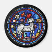 Aries Ram Year Gothic Glas in lood Windows M 1 Magneet (Voorkant)