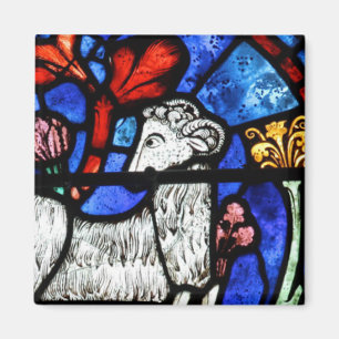 Aries Ram Year Gothic Glas in lood Windows Sq M Magneet