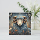 Aries Ram Zodiac Astrology Celestial Birthday Kaart (Staand voorkant)