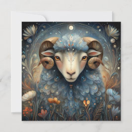 Aries Ram Zodiac Astrology Celestial Birthday Kaart