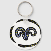 Aries Ram Zodiac Keychain – Minimal Cosmic Ram (Voorkant)