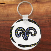 Aries Ram Zodiac Keychain – Minimal Cosmic Ram (Voorkant)