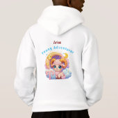 Aries Ram Zodiac Kids Fleece Hoodie Sweatshirt (Achterkant)