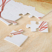 Aries Ram zodiac red goudplaneten bloemen Legpuzzel (Zijkant)