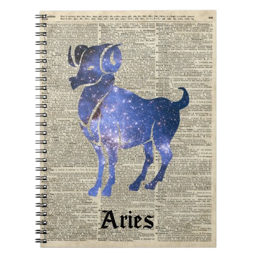 ARIES Ram Zodiac Sign Over Dictionary Page Notitieboek (Voorkant)