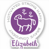 Aries Ram Zodiac Star Traits Paarse Sticker (Voorkant)