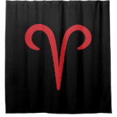 ARIES Red Astrology Zodiac March April Birthday Douchegordijn (Voorkant)