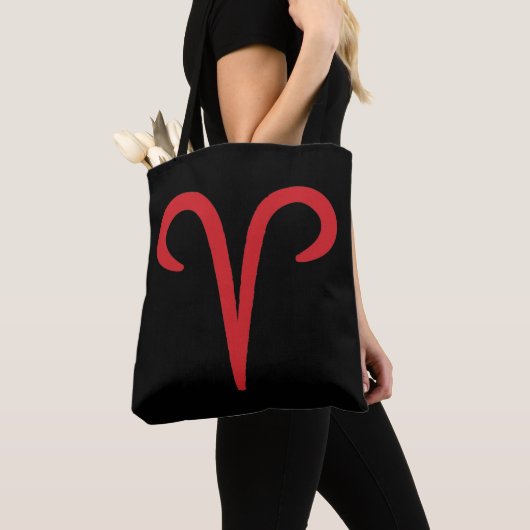 ARIES Red Astrology Zodiac March April Birthday Tote Bag (Dichtbij)