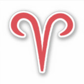 ARIËS Rode Astrologie Sterrenbeeld Maart April Ver Sticker (Voorkant)