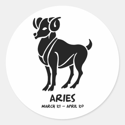 Aries Ronde Sticker (Voorkant)