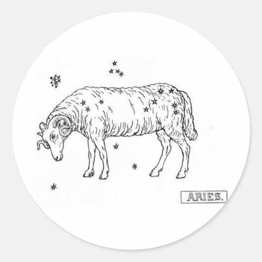 Aries Ronde Sticker (Voorkant)