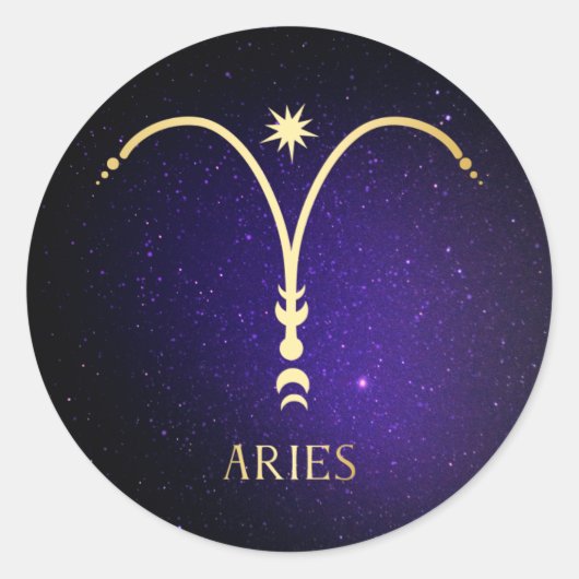 Aries Ronde Sticker (Voorkant)