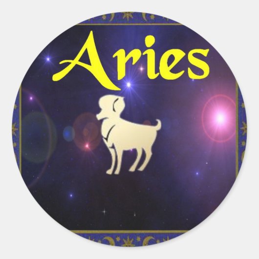 Aries Ronde Sticker (Voorkant)