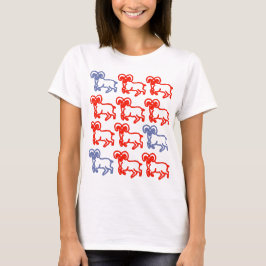 Aries Rood en Blauw Ram T‑Shirt – Krachtige Aries T-shirt