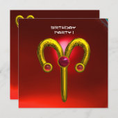 ARIES RUBY, heldergeel rood Aankondiging (Voorkant / Achterkant)