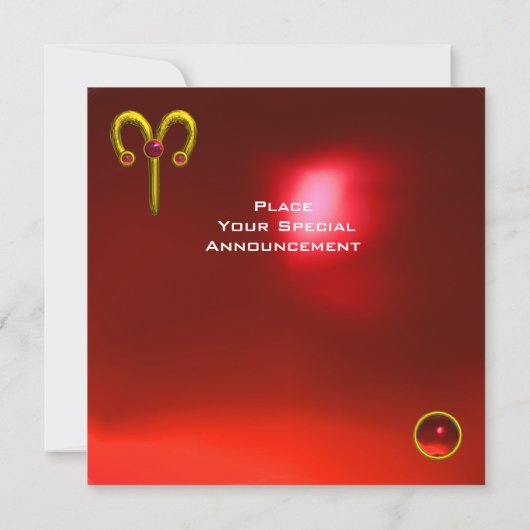 ARIES RUBY, heldergeel rood Aankondiging (Achterkant)