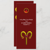 ARIES RUBY, heldergeel rood Kaart (Voorkant / Achterkant)