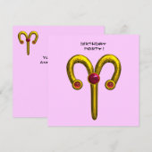 ARIES RUBY, heldergeel roze violet rood Aankondiging (Voorkant / Achterkant)