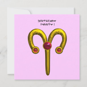 ARIES RUBY, heldergeel roze violet rood Aankondiging