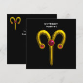 ARIES RUBY, heldergeel zwart rood Aankondiging (Voorkant / Achterkant)