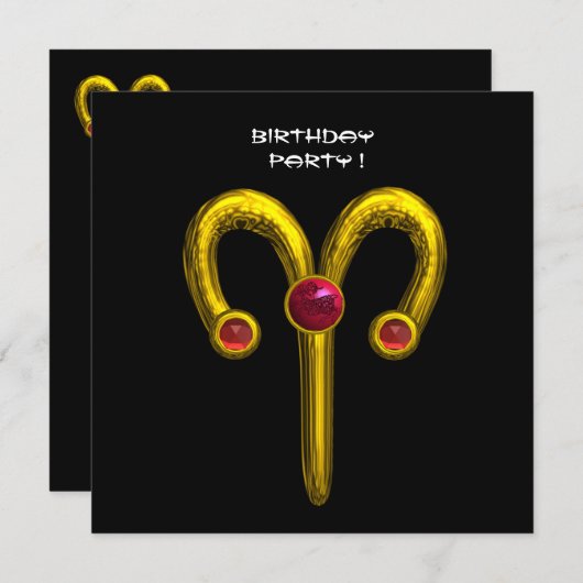 ARIES RUBY, heldergeel zwart rood Aankondiging (Voorkant / Achterkant)