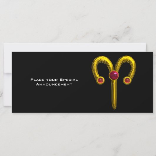 ARIES RUBY, heldergeel zwart rood Kaart (Achterkant)