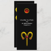 ARIES RUBY, heldergeel zwart rood Kaart (Voorkant / Achterkant)