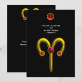 ARIES RUBY, heldergeel zwart rood Kaart (Voorkant / Achterkant)