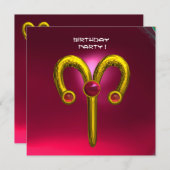 ARIES RUBY, lichtgeel rood roze Aankondiging (Voorkant / Achterkant)