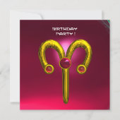 ARIES RUBY, lichtgeel rood roze Aankondiging (Voorkant)