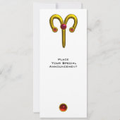 ARIES RUBY MONOGRAM, heldergeel wit rood Kaart (Achterkant)