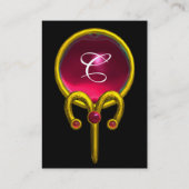 ARIES RUBY MONOGRAM heldergeel zwart rood roze Visitekaartje (Achterkant)