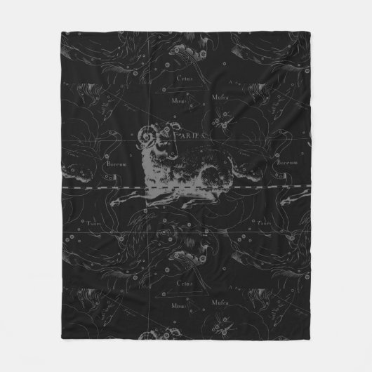  Aries Sign Constellation Hevelius 1690 Fleece Deken (Voorkant)