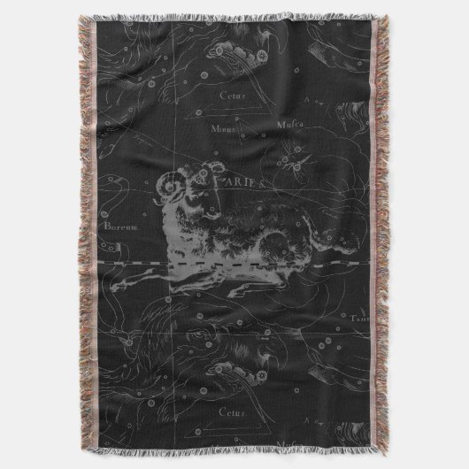 Aries Sign Constellation Hevelius circa 1690 Deken (Voorkant Verticaal)