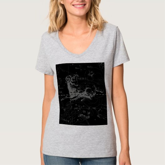 Aries Sign Constellation Hevelius circa 1690 T-shirt (Voorkant)