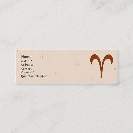 Aries - Skinny Mini Visitekaartje (Voorkant)