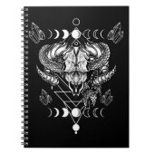 Aries Skull Wicca Occult Crescent Moon Witchcraft Notitieboek (Voorkant)