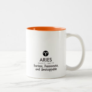 Aries Sterrenbeeld Astrologie Verjaardag Koffiemok Tweekleurige Koffiemok
