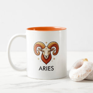 Aries Sterrenbeeld Astrologie Verjaardag Koffiemok Tweekleurige Koffiemok