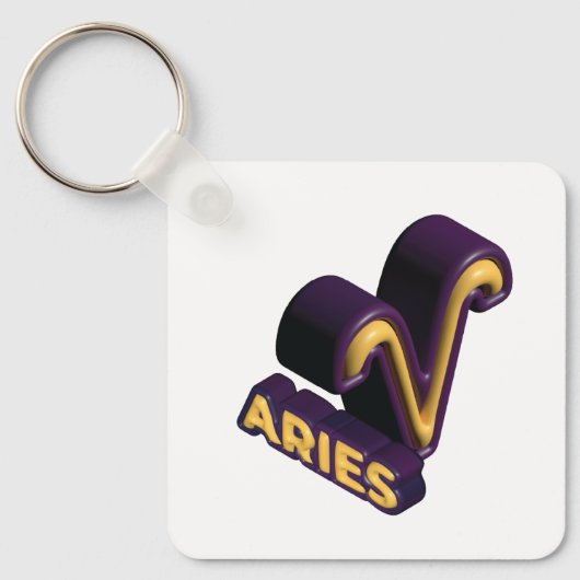 Aries Sterrenbeeld en Tekst Ontwerp Sleutelhanger (Voorkant)