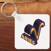 Aries Sterrenbeeld en Tekst Ontwerp Sleutelhanger (Voorkant)
