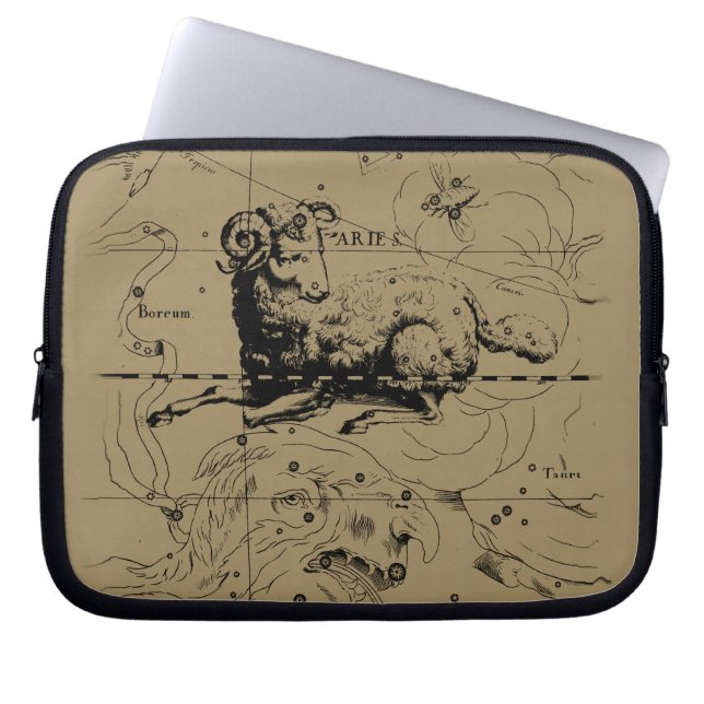 Aries sterrenbeeld Hevelius 1690 21 maart - 19 apr Laptop Sleeve (Voorkant)