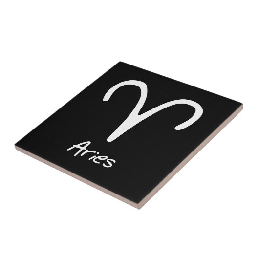Aries Sterrenbeeld op Zwarte Achtergrond Tegeltje (Zijkant)