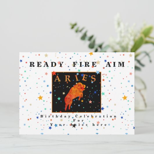 Aries sterrenbeeld READY AIM FIRE moderne ster Uit Kaart (Staand voorkant)