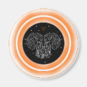 Aries Symbol – Minimal Astrology Emblem Magneet (Voorkant)