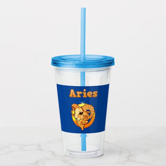 Aries-symbool      acryl drinkbeker (Voorkant)