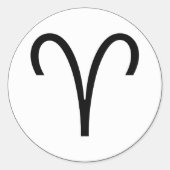 Aries-symbool Ronde Sticker (Voorkant)