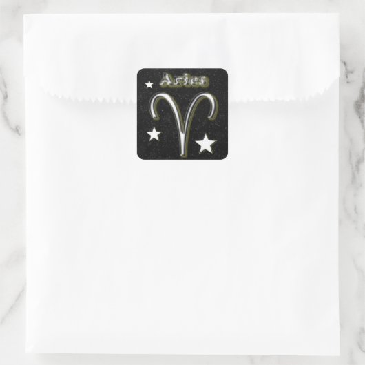 Aries-symbool Vierkante Sticker (Tas)