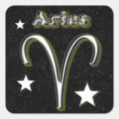 Aries-symbool Vierkante Sticker (Voorkant)